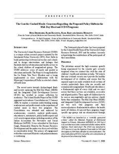 P E R S P E C T I V E  The Case for Cooked Meals: Concerns Regarding the Proposed Policy Shifts in the