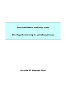 Third report of the Inter-institutional Monitoring Group for securities