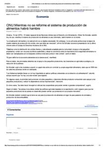 ONU:Mientras no se refor... alimentos habrá hambre