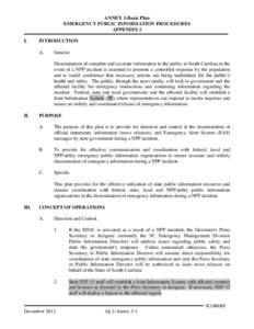 ANNEX 3-Basic Plan EMERGENCY PUBLIC INFORMATION PROCEDURES APPENDIX 2 I.  INTRODUCTION