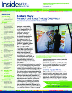 Spring[removed]In This Issue Feature StorY 1	 Research on Balance Therapy Goes Virtual