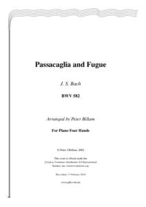 Passacaglia and Fugue in C minor /  BWV 582 / Passacaglia / Fugue / BACH motif / Johann Sebastian Bach / Clavier-Übung III / Passacaglia in D minor /  BuxWV 161 / Music / Historical dance / Musical forms