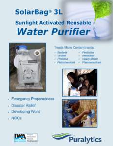 SolarBag® 3L Sunlight Activated Reusable Water Purifier  Treats More Contaminants!