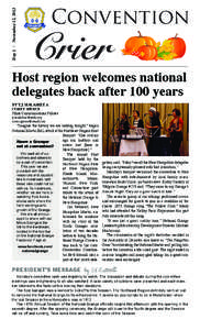 Day 1 | November 12, 2013  Host region welcomes national