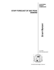 CALIFORNIA ENERGY COMMISSION STAFF REPORT