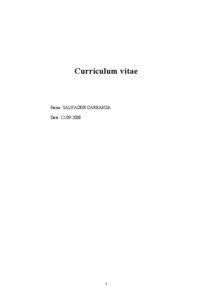 Curriculum vitae  Name: SALVADOR CARRANZA