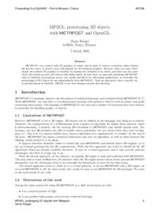 Proceedings EuroTEX2005 – Pont-à-Mousson, France  MOT06 MP2GL: prototyping 3D objects with METAPOST and OpenGL