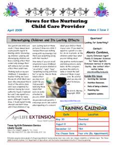Child Care Newsletter Vol 2 Issue 2 April 09-1