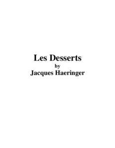 Les Desserts by Jacques Haeringer  To Evelyn