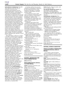 [removed]Federal Register / Vol. 80, No[removed]Thursday, March 12, [removed]Notices This ICR seeks approval under the PRA for