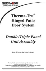 PATIO DOOR SYSTEMS  ® Therma-Tru Hinged Patio