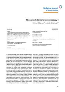 Noncontact atomic force microscopy II Mehmet Z. Baykara*1 and Udo D. Schwarz*2