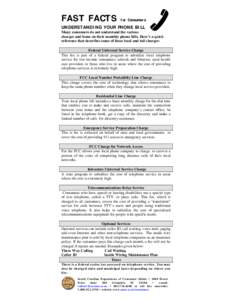 Electronics / Consumer fraud / Caller ID / Toll-free telephone number / Cramming / Pay-per-call / Fee / Telecommunications Relay Service / ILD Teleservices / Telephony / Electronic engineering / Telecommunications