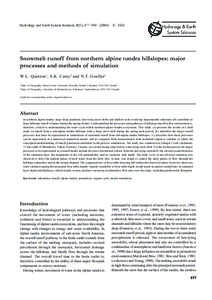 Hydrology and Earth System Sciences, 8(5), 877890 © EGU Snowmelt