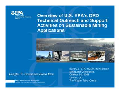 Overview of U.S. EPA’s ORD Tech Outreach and Support Activities