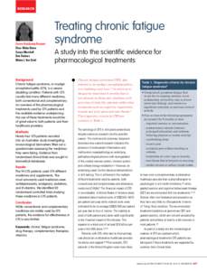 Treating chronic fatigue syndrome – a study into the scientific evidence for pharmacological treatments