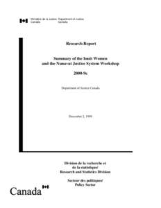 Ministère de la Justice Department of Justice Canada Canada Research Report