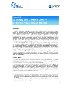 A Supply and Demand Update of the Molybdenum-99 Market