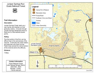 Juniper Springs Run Ocala National Forest Legend  !