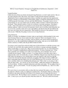 REO & Vacant Properties: Strategies for Neighborhood Stabilization, September 1, 2010