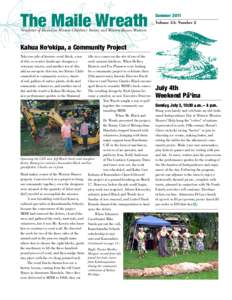 The Maile Wreath  Summer 2011 Volume 33: Number 2  Newsletter of Hawaiian Mission Children’s Society and Mission Houses Museum