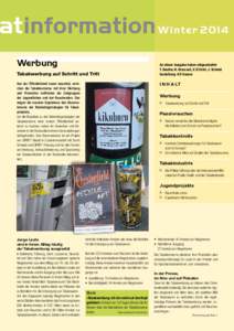 WinterWerbung An dieser Ausgabe haben mitgearbeitet: T. Beutler, N. Broccard, V. El Fehri, J. Schmid Gestaltung: H.P. Hauser