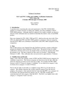 SRH-SSDTechnical Attachment MAV and FWC Ceiling and Visibility Verification Summaries WFO Tulsa, OK 1 October 2004 through 15 February 2005