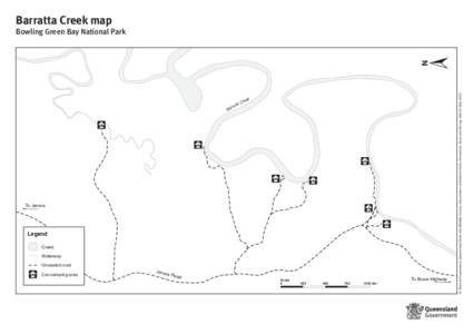 Barratta Creek, Bowling Green Bay National Park camping map