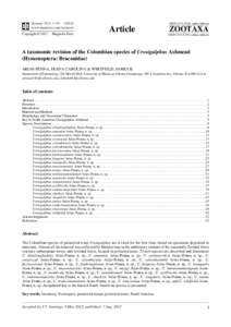 A taxonomic revision of the Colombian species of Urosigalphus Ashmead (Hymenoptera: Braconidae)