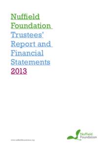 Nuffield Foundation Trustees’ Report and Financial Statements