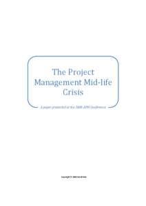 The Project Management Midlife Crisis Handout
