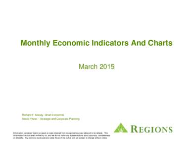 Monthly Economic Indicators And Charts March 2015 Richard F. Moody- Chief Economist Steve Pfitzer – Strategic and Corporate Planning