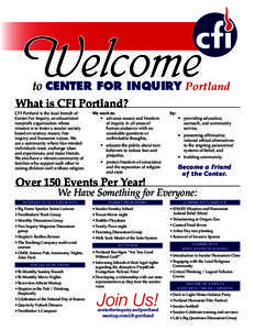 Philosophy of religion / Center for Inquiry / Meetup / Council for Secular Humanism / Committee for Skeptical Inquiry / Oregon / Secular humanism / Portland /  Maine / Scientific skepticism / Critical thinking / Inquiry / United States