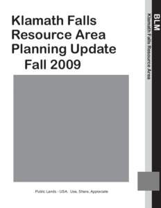 Klamath Falls Resource Area Fall 2009 Planning Update