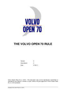 THE VOLVO OPEN 70 RULE  Version: