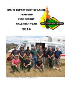 IDAHO DEPARTMENT OF LANDS YEAR-END FIRE REPORT CALENDAR YEAR  2014