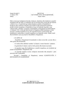 N baz t nenit 131 paragrafi 5 t Kushtetuts s Republiks s Maqedonis, Kuvendi i  Republiks s Maqedonis, n seancn e mbajtur m 12 prill 2011, merr