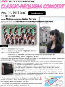 Aug. 1st, 2015 (sat.) 18:30 start Free Admission  Motoyasugawa Water Terrace