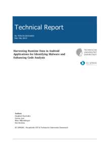 Technical Report Nr. TUD-CSFeb. 5th, 2015 Harvesting Runtime Data in Android Applications for Identifying Malware and