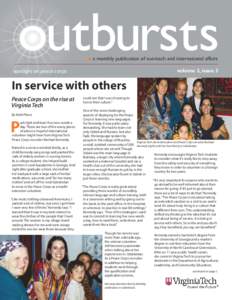 a monthly publication of outreach and international affairs volume 3, issue 3 spotlight on peace corps  In service with others