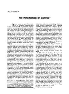 SUSAN SONTAG  THE IMAGINATION OF DISASTER* OURS  IS INDEED an age of extremity.