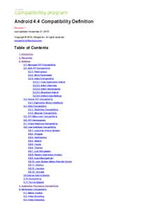Android 4.4 Compatibility Definition Revision 1 Last updated: November 27, 2013
