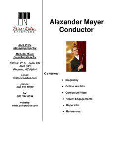 Alexander Mayer Conductor Jack Price