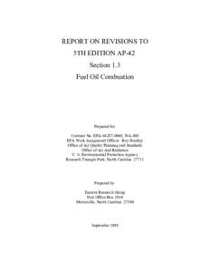 Background document: AP-42 Section 1.3 Fuel Oil Combustion