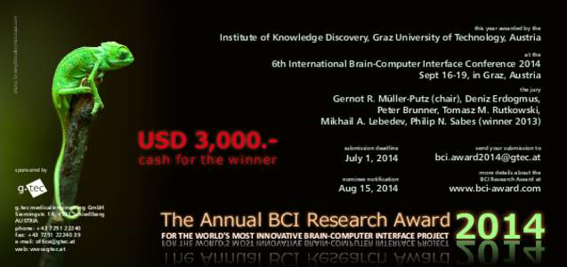 Annual BCI Research Award / Brain–computer interface