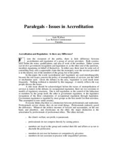 Paralegals - issues iun accreditation