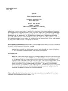 Final as approved by IC on June 10, 2013 MINUTES Kansas Bioscience Authority Investment Committee of the