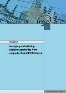 Policy brief  Managing and reducing social vulnerabilities from coupled critical infrastructures