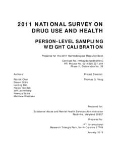 Substance abuse / Research / Sampling / Survey methodology / RTI International