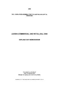 2000  THE LEGISLATIVE ASSEMBLY FOR THE AUSTRALIAN CAPITAL TERRITORY  LEASES (COMMERCIAL AND RETAIL) BILL 2000